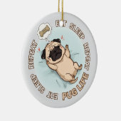 Funny Sleeping Pug Ornament | Eat Sleep Repeat Dog (Rechts)