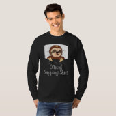 Funny Sleeping Sloth Lover Power Napper Napping T-Shirt (Vorne ganz)