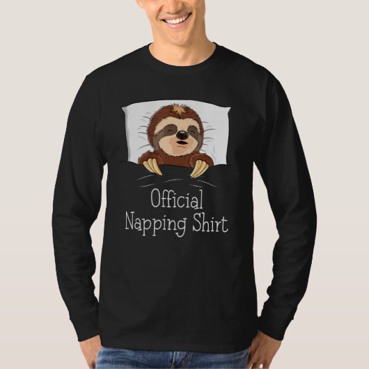 Funny Sleeping Sloth Lover Power Napper Napping T-Shirt (Vorderseite)