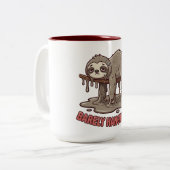 Funny Sleeping Sloth Melting Coffee Mug Zweifarbige Tasse (Vorderseite Links)