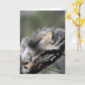 Funny Sleepry Squirrel Blank Card Karte (Gelbe Blume)