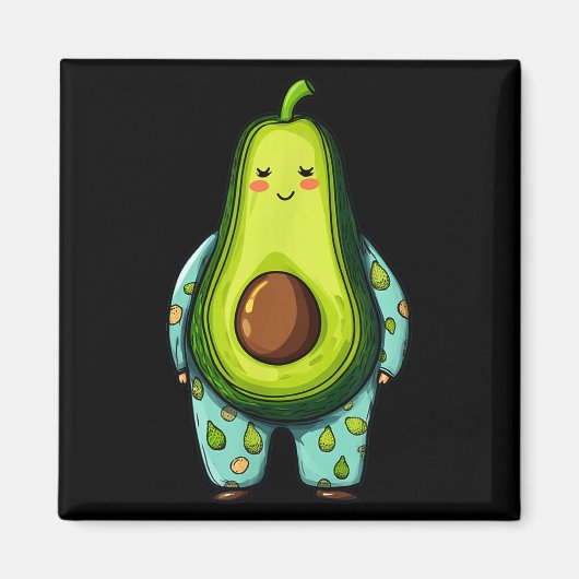 Funny Sleepy Avocado In Pajama Costume For Boys An Magnet (Vorne)