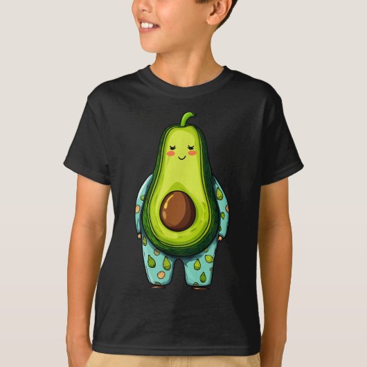 Funny Sleepy Avocado In Pajama Costume For Boys An T-Shirt (Vorderseite)