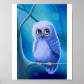 Funny Sleepy Blue Owl Poster (Vorne)