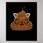 Funny Sleepy Cat Emoji Pajama Poo Emoticon Spaß Poster (Vorne)