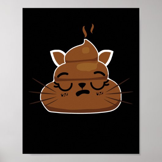 Funny Sleepy Cat Emoji Pajama Poo Emoticon Spaß Poster (Vorne)