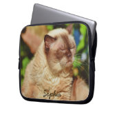 Funny Sleepy Cat&For Kitten Liebhaber Laptopschutzhülle (Vorderseite Links)