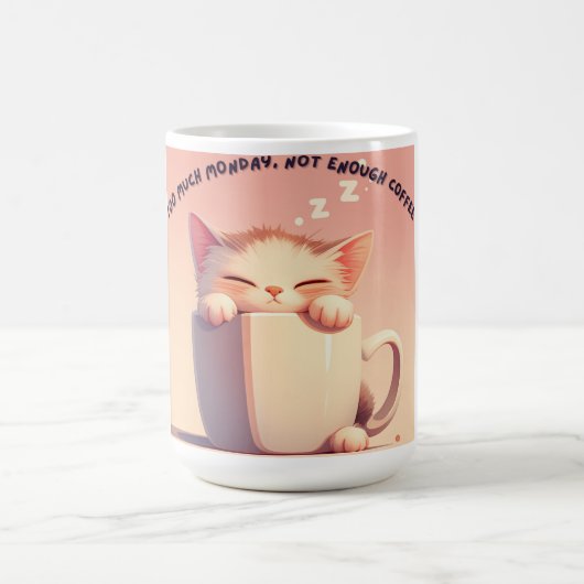 Funny Sleepy Cat Kaffeepause Tasse - Montag Stimmu (Mittel)