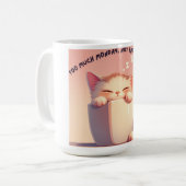 Funny Sleepy Cat Kaffeepause Tasse - Montag Stimmu (Vorderseite Links)