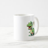 Funny Sleepy Dinosaur Benutzerdefinierter Text Kaffeetasse (VorderseiteRechts)