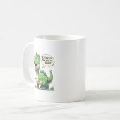 Funny Sleepy Dinosaur Benutzerdefinierter Text Kaffeetasse (Vorderseite Links)