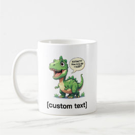 Funny Sleepy Dinosaur Benutzerdefinierter Text Kaffeetasse