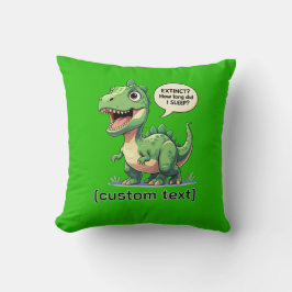 Funny Sleepy Dinosaur Benutzerdefinierter Text Kissen