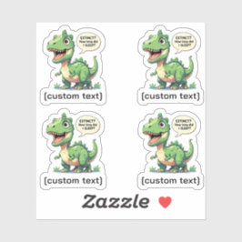 Funny Sleepy Dinosaur Custom-Cut Vinyl Sticker