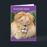 Funny Sleepy Lion Birthday Karte<br><div class="desc">Großartige Geburtstagskarte für das Party mit einem Foto eines schläfrigen Löwen. Denn "Im Dschungel,  dem mächtigen Dschungel,  schläft der Löwe heute Abend." Ja,  richtig. Schlaf,  wenn du tot bist. Party heute Abend! Ich wünsche dir einen aufreißenden Geburtstag!</div>