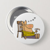 Funny Sleepy Man Napping mit Sandwich Button (Vorne & Hinten)