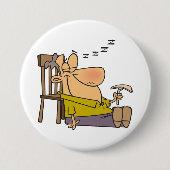 Funny Sleepy Man Napping mit Sandwich Button (Vorderseite)