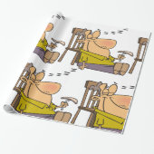 Funny Sleepy Man Napping mit Sandwich Geschenkpapier (Ungerollt)