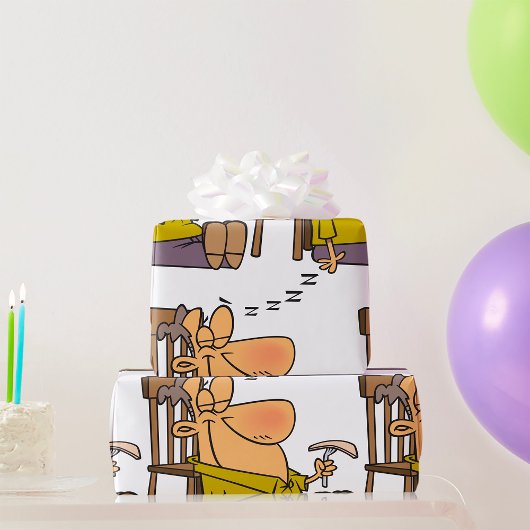Funny Sleepy Man Napping mit Sandwich Geschenkpapier