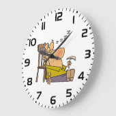 Funny Sleepy Man Napping mit Sandwich Große Wanduhr (Winkel)