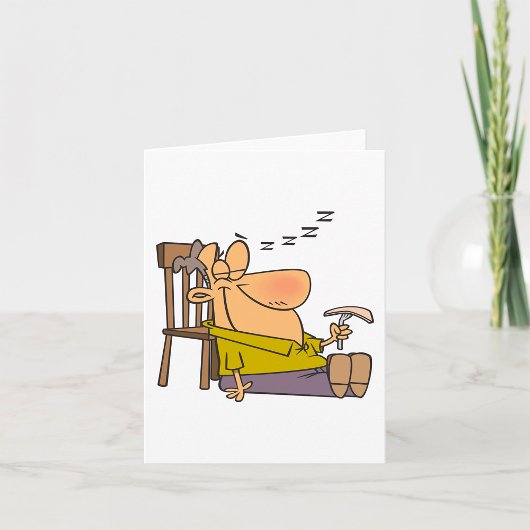 Funny Sleepy Man Napping mit Sandwich Karte
