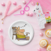Funny Sleepy Man Napping mit Sandwich Pappteller (Party)