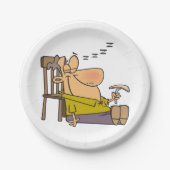 Funny Sleepy Man Napping mit Sandwich Pappteller (Vorderseite)