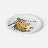 Funny Sleepy Man Napping mit Sandwich Pappteller (Schrägansicht)