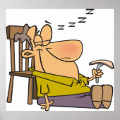 Funny Sleepy Man Napping mit Sandwich Poster (Vorne)