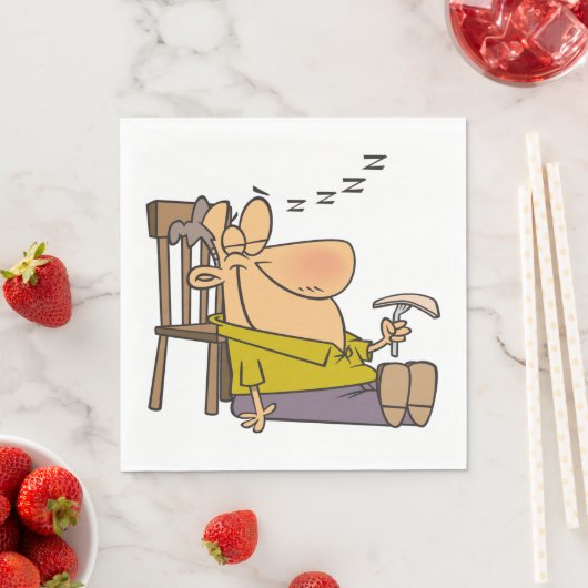 Funny Sleepy Man Napping mit Sandwich Serviette (Beispiel)