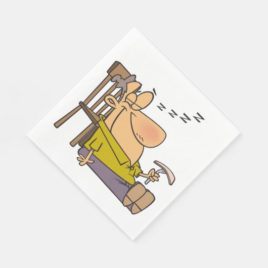 Funny Sleepy Man Napping mit Sandwich Serviette (Ecke)