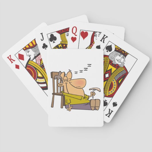 Funny Sleepy Man Napping mit Sandwich Spielkarten (Rückseite)