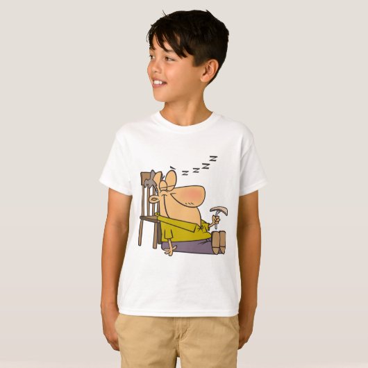 Funny Sleepy Man Napping mit Sandwich T-Shirt (Vorne ganz)