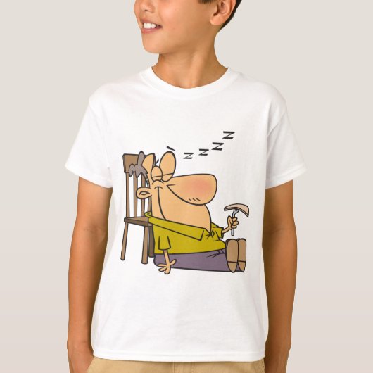 Funny Sleepy Man Napping mit Sandwich T-Shirt (Vorderseite)