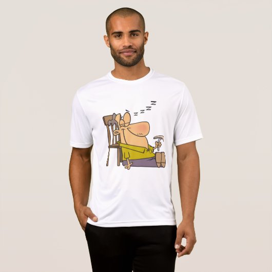 Funny Sleepy Man Napping mit Sandwich T-Shirt (Vorne ganz)
