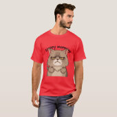 Funny Sleepy Morning Grey Cat Tired ✨🐾🥱 T-Shirt (Vorne ganz)