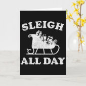 Funny Sleigh All Day Christmas In July Retro Vinta Karte (Gelbe Blume)