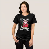 Funny Sleigh Hair Weihnachtskäfer Frauen nicht wic Tri-Blend Shirt (Vorderseite voll)