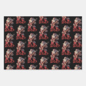 Funny Sleigher Metal Band Rock Santa Christmas Geschenkpapier Set (Vorderseite)