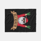 Funny Sleigher Rock'n'Roll Santa Claus Weihnachten Fleecedecke (Vorderseite (Horizontal))
