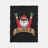Funny Sleigher Rock'n'Roll Santa Claus Weihnachten Fleecedecke (Vorderseite)