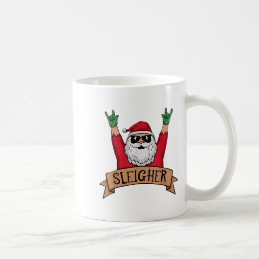 Funny Sleigher Rock'n'Roll Santa Claus Weihnachten Kaffeetasse (Rechts)