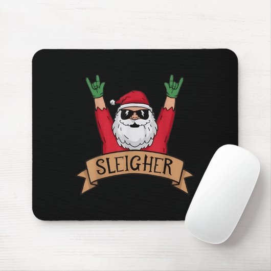 Funny Sleigher Rock'n'Roll Santa Claus Weihnachten Mousepad (Mit Mouse)