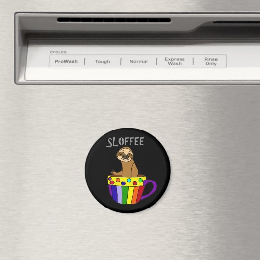Funny SLOFFEE Sloth Drink Coffee Design Magnet (In Situ (Geschirrspüler))