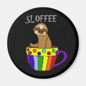 Funny SLOFFEE Sloth Drink Coffee Design Magnet (Vorne)