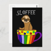 Funny SLOFFEE Sloth Drink Coffee Design Postkarte (Vorne/Hinten)