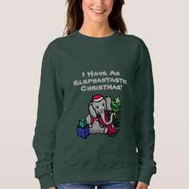 Funny Slogan Niedlicher Cartoon Elephant Weihnacht Sweatshirt