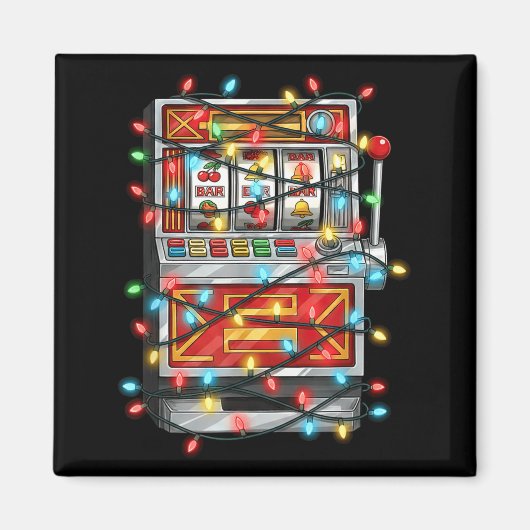 Funny Slot Machine Christmas Graphics Lights Lover Magnet (Vorne)