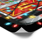 Funny Slot Machine Christmas Graphics Lights Lover Poster (Ecke)