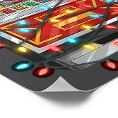 Funny Slot Machine Christmas Graphics Lights Lover Poster (Ecke)
